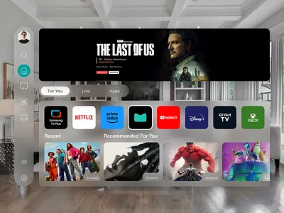 Smart TV UI - VR ar design figma smart tv tv ui ux vr