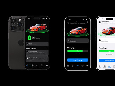 EV Car Charging Mobile App car charging ev mobile app product design ui ux vehicle