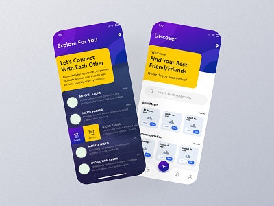 Online Connect Mobile App UI app ui design branding community app connect online creative creative ui design friendshipapp mobile app modern design online connect app online friends onlinefriendship stayconnected ui uiux uiux design user experience user interface ux design virtual friends