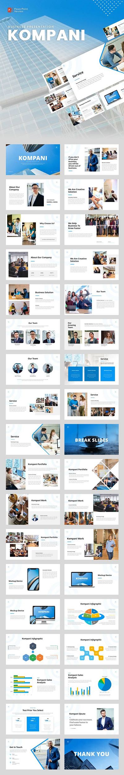 Kompani - Business Presentation PowerPoint Template personal branding