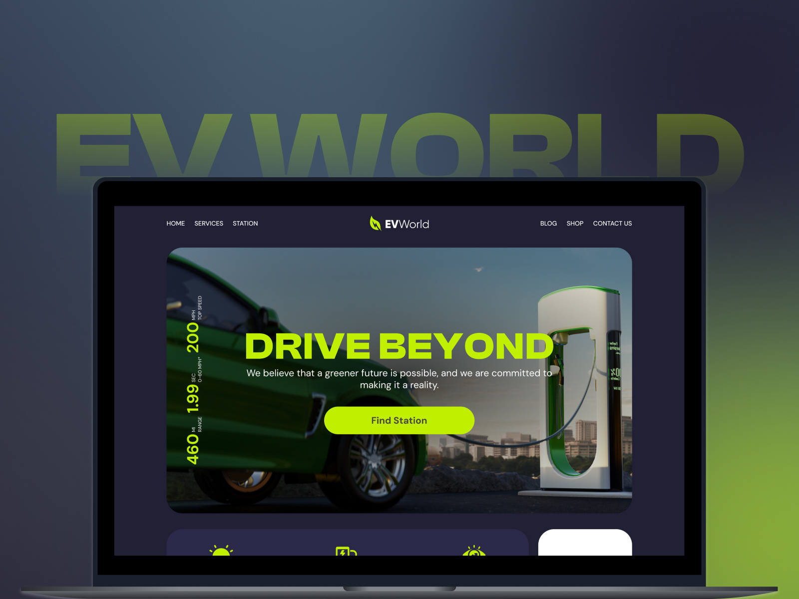 EV World Charging Station | Futuristic UI for Sustainable automotive startup battery best design charger charging station electric car electric vehicle ev ev charging interface netro netrosystems renewable energy saas tesla ui vehicle web design web3
