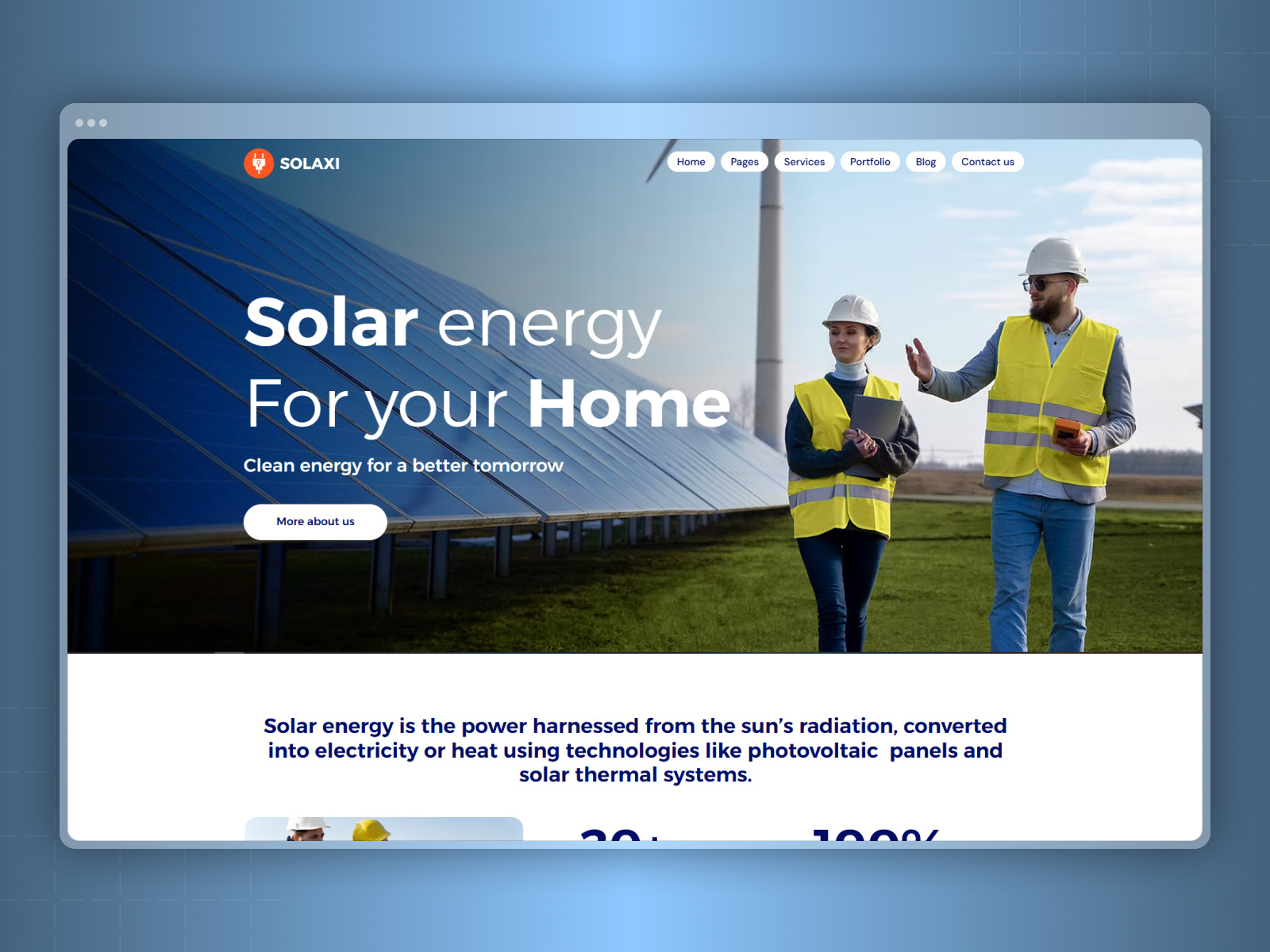 Solaxi- Solar Panel With Modern Wix Template alternative energy eco friendly energy solutions green energy mobile friendly recycling services renewable energy responsive seofriendly solar company solar installer solar panel solar power uiux webdesign webdevelopment wind power wixtemplate wixwebsite