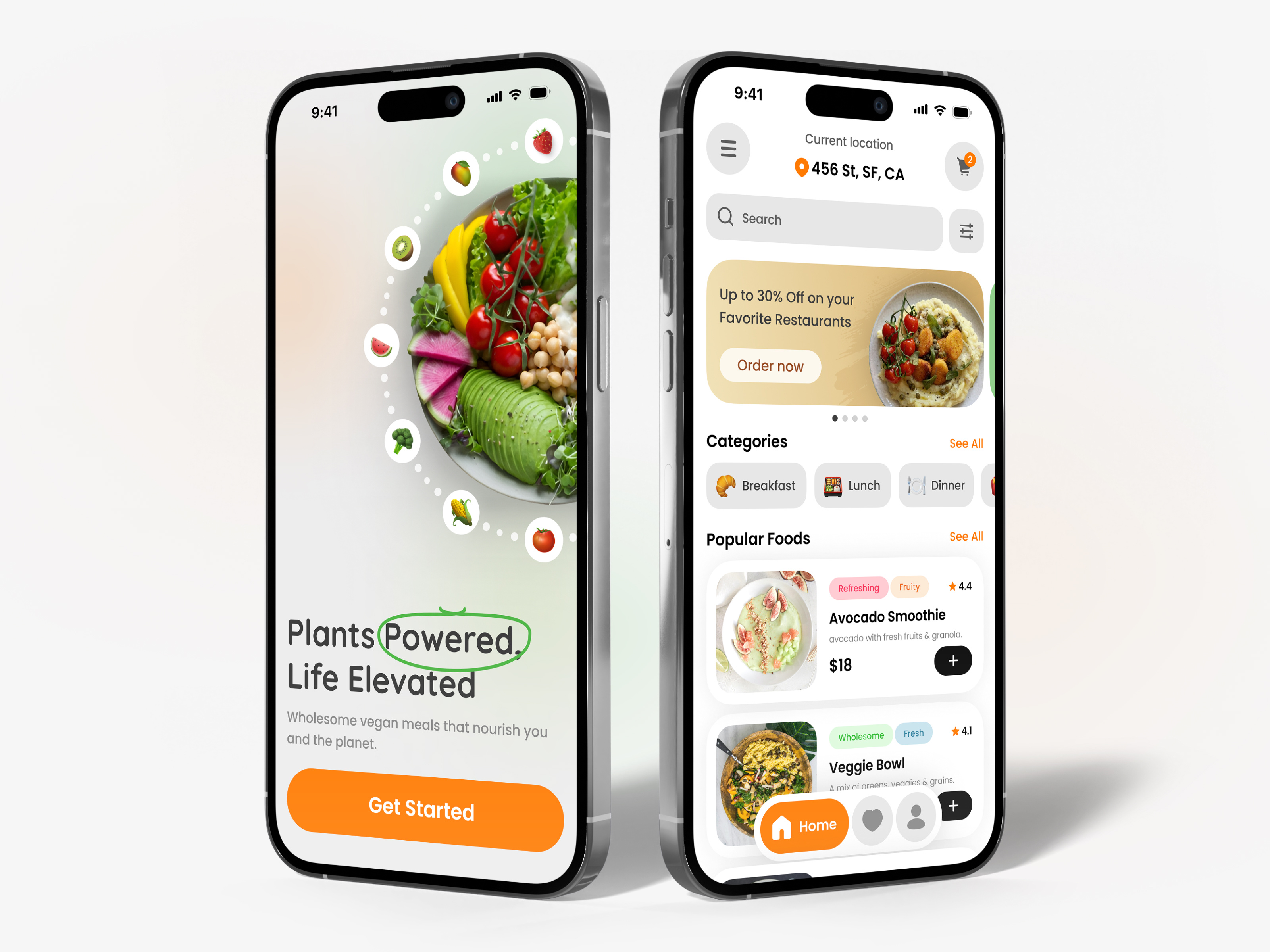 Plantly — Vegan Food App Design appdesign branding casestudy deliveryapp foodapp greenui logo minimal minimaldesign mobileapp modernui motion graphics productdesign ui ux vegan