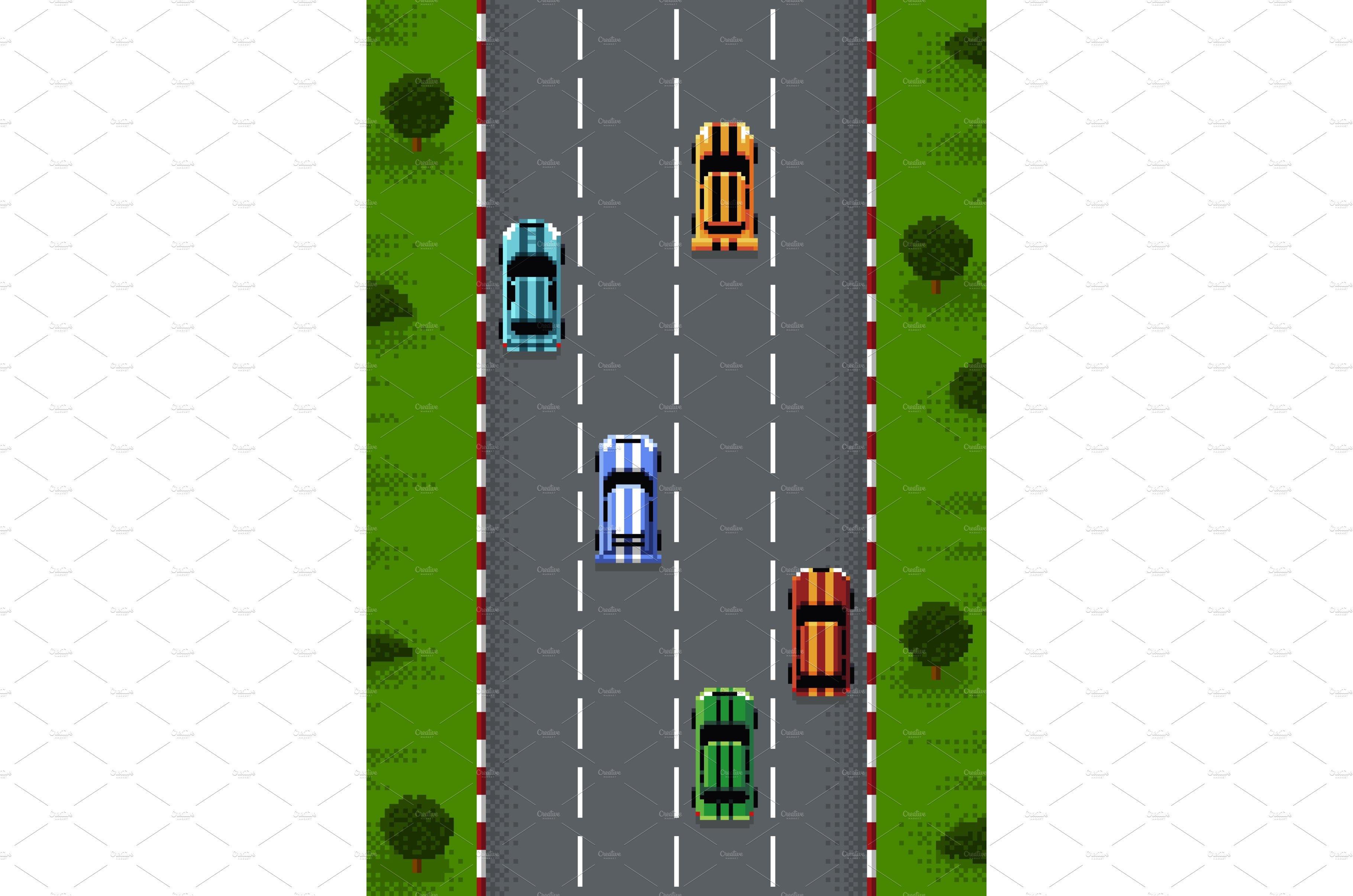 Pixel race game, 8bit top view by Vector Tradition SM on Dribbble