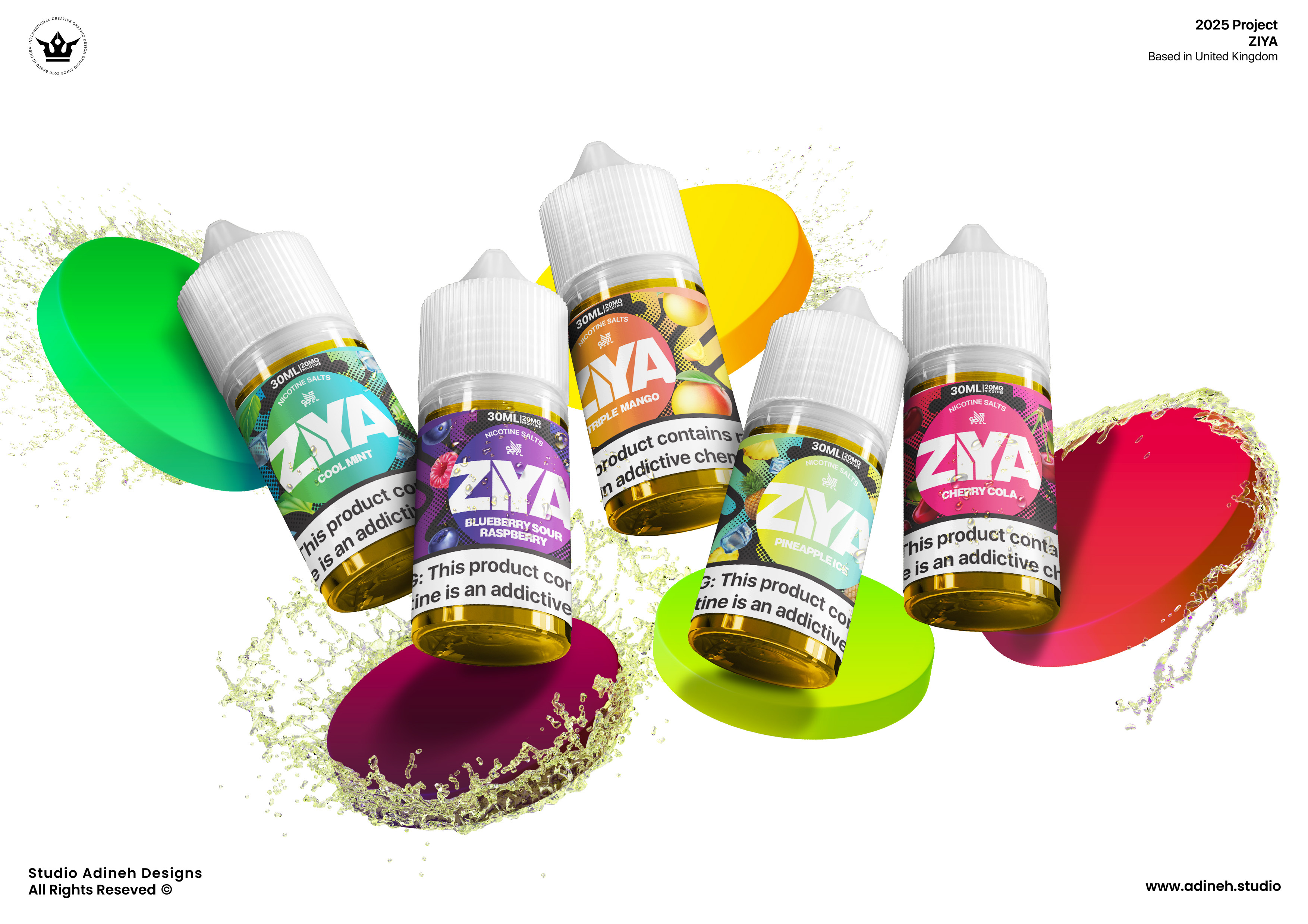 Vape Liquid Packaging | Vape E juice Visual identity 3d adinehstudio branding ejuice eliquid eliquidpackaging juicevape liquid nicotine nicotinesalt studioadineh vape vapeliquid vaper vaping