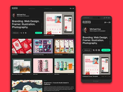 Foliostack - mini-folio Framer project branding design graphic design illustration logo typography ui vector web design website