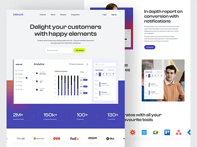 Salerush Marketing Saas Landing Page ai crm homepage landing page marketing tool marketing website saas saas landing page saas tool saas web uiux web website website design