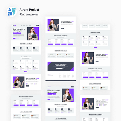 SELERY STUDY - Landing Page Education atrem project figma mobile app ui ui design uiux user interface ux ux design web design