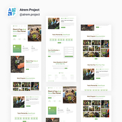 Reforestation - Landing Page Nature Care atrem project figma mobile app ui ui design uiux user interface ux ux design web design