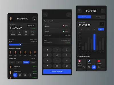 FinanceX - Mobile App Design 2025 app branding crypto graphic design mobile money ui uiux