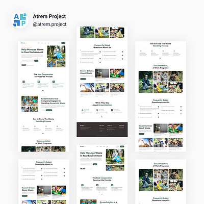 EcreenSolution - Landing Page Waste Disposal atrem project figma mobile app ui ui design uiux user interface ux ux design web design