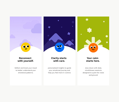 Onboarding app calmory app clean design graphic design minimal mobile mobile app motion graphics onboarding typography ui ux