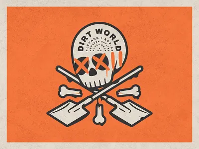 DWFP-XXII anniversary badge bicycle bmx dirt illustration jump mtb retro shovel skull sport sticker vintage world