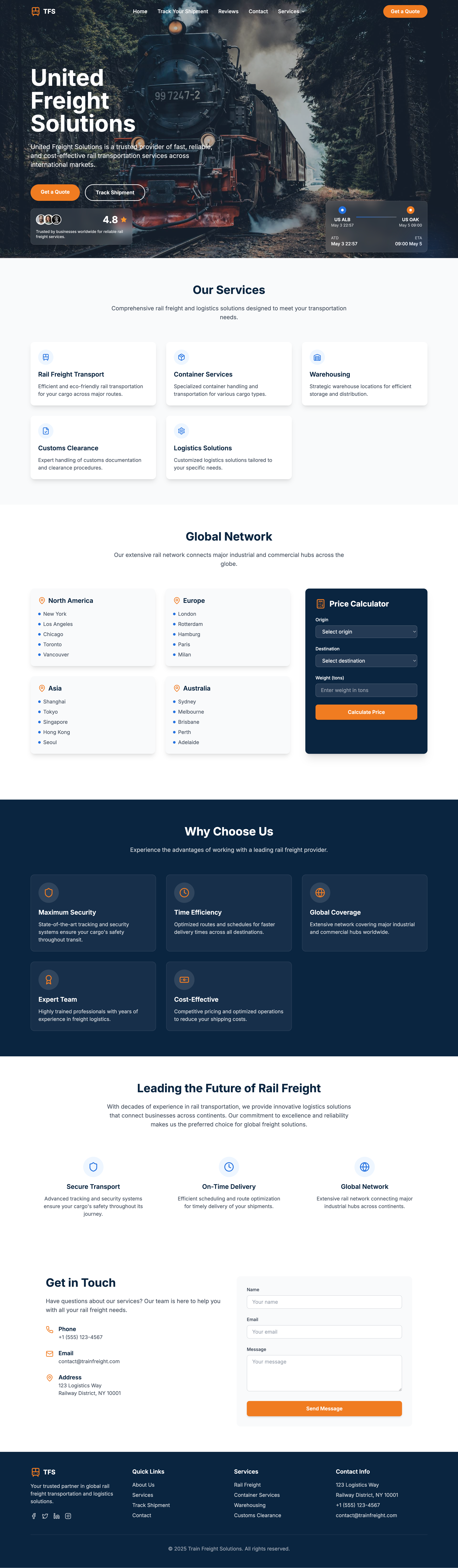 Logistics Company - Web Design business website company website design landing page logistics logistics website react smb website uiux web design web development website