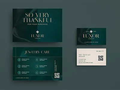 Elegant Jewelry Store Brand Identity branding business card diamond elegant jewelry marketing post card
