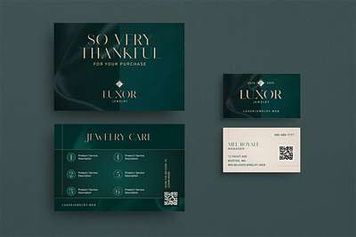 Elegant Jewelry Store Brand Identity branding business card diamond elegant jewelry marketing post card