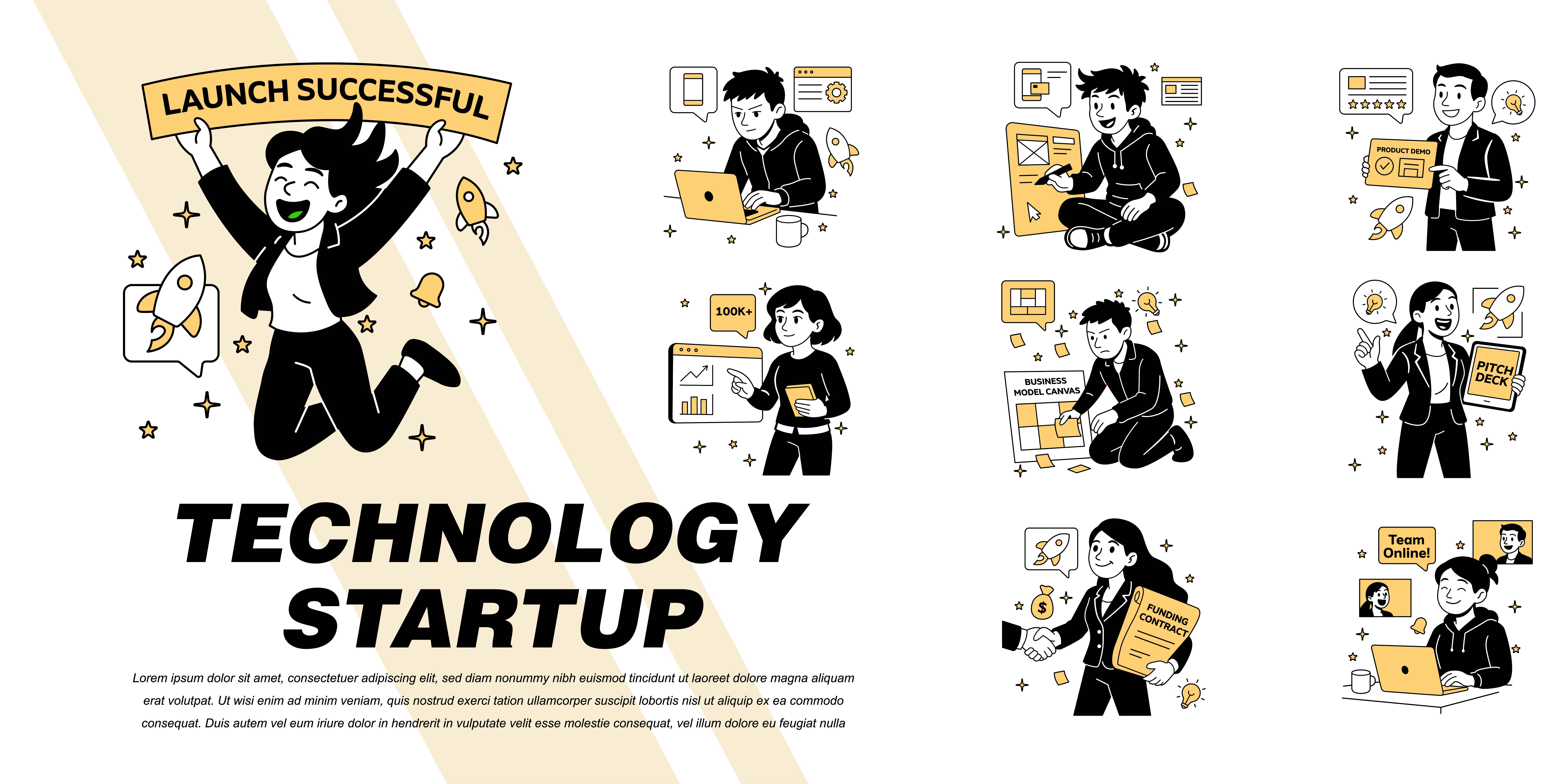 business people communicating in startup roles strategy