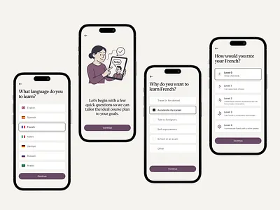 Shine: Choosing a language education app elearning language app mobile app onboarding ui