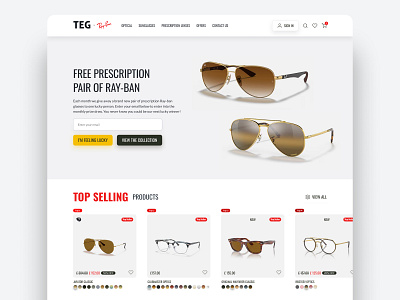 Full Web Design Prototype from Homepage to Checkout proud web design teg x rayban web design