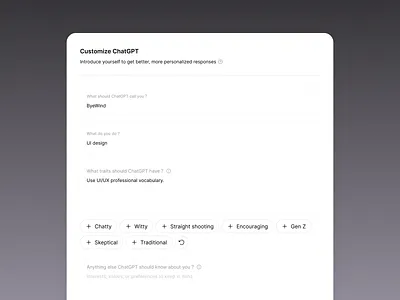 Customize ChatGPT ai chat chatgpt ui design