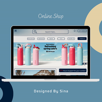 E-Commerce Landing page e commerce figma glassy landing page online shop ui web