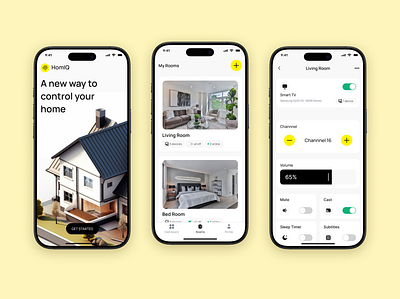 Smart Home App design homeautomation interface iot mobileapp product design rooms smartdevices smarthome tvcontrol ui ux