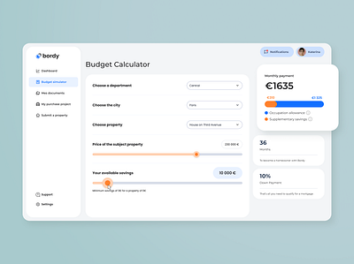 Real Estate Budget Simulator budgeting calculator design finance homebuying interface monthlypayment product design property realestate simulator ui ux