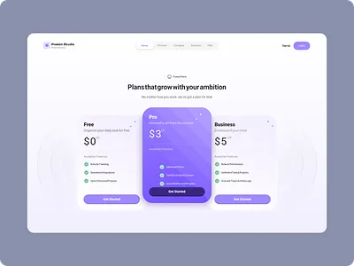 Power Plans – Pricing Page UI financialui kit landing pricing ui uidesign uikit