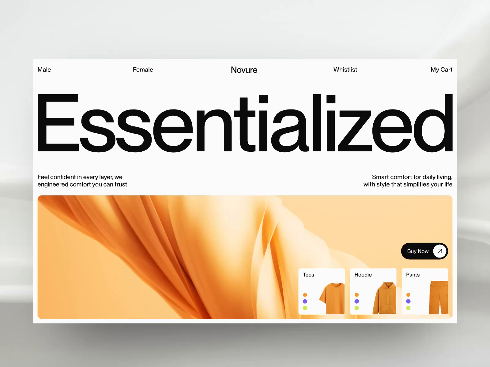 Example of Novure - Fashion Online Store e-Commerce Landing Page Animation
