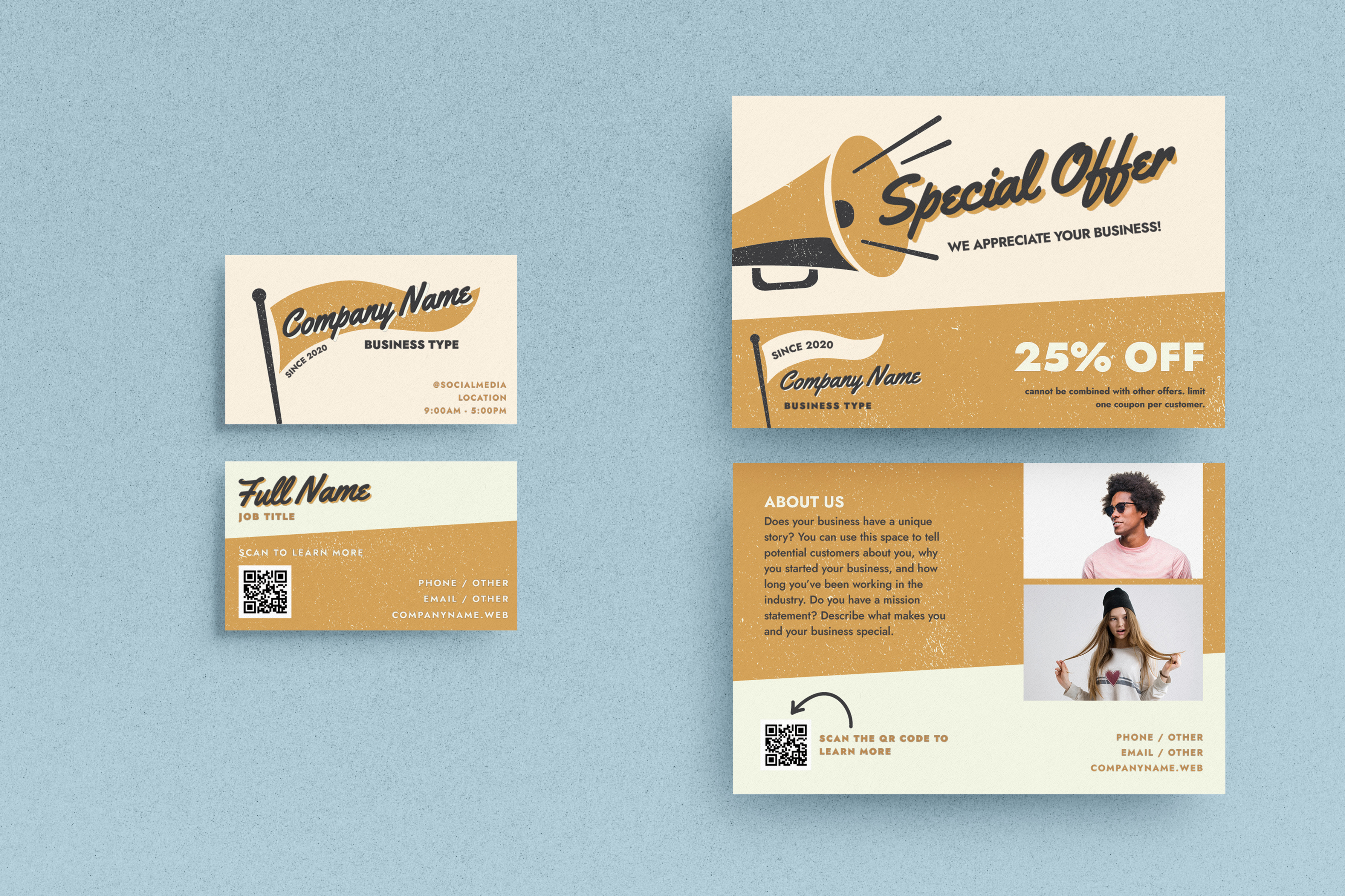 Sportswear Brand Identity Set branding business card clothing marketing post card retro sports sportswear