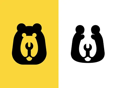 Bear repair logo animal logo automotive bear logo bear logo branding design engineering bear logo fix bear logo sale graphic design logo repair logo vector