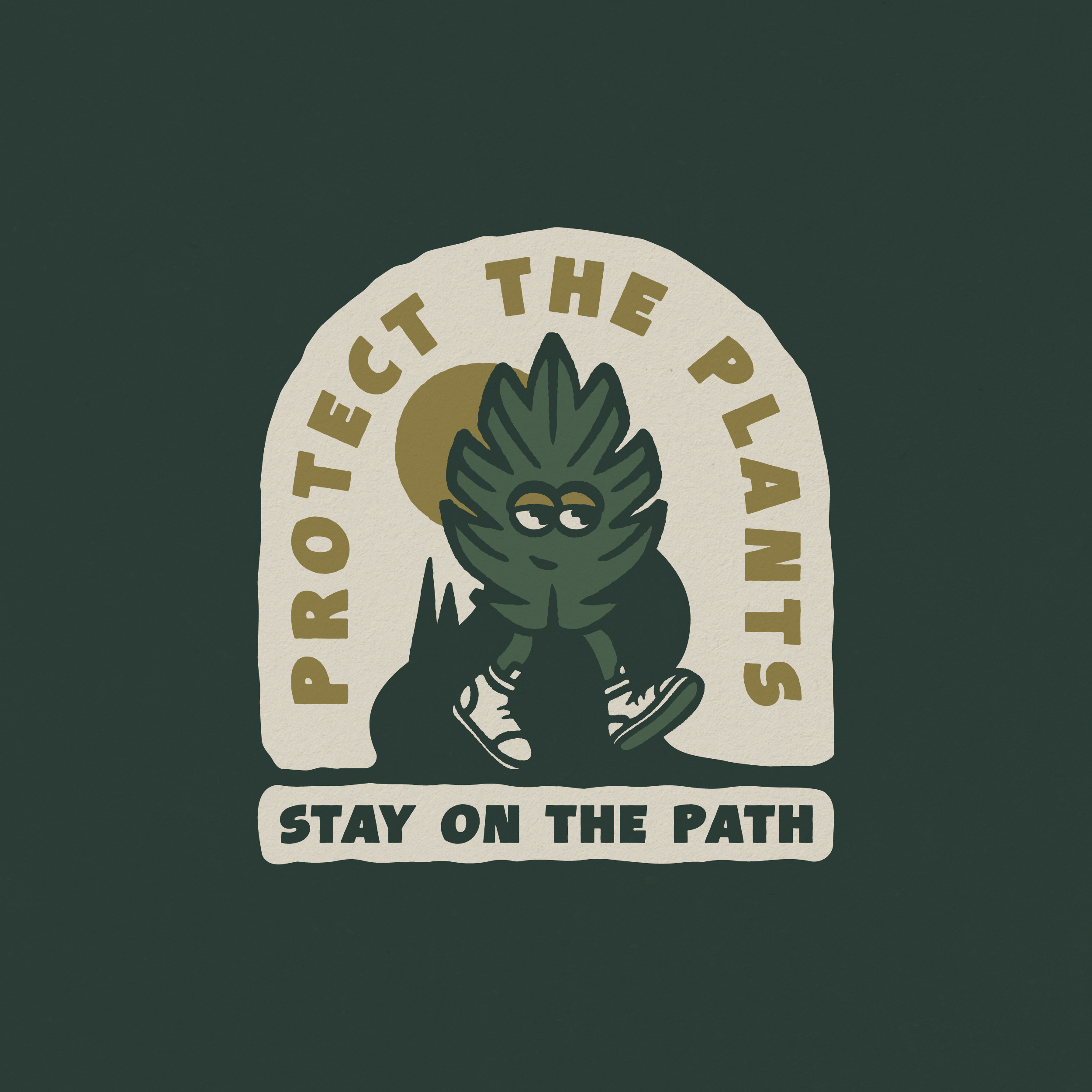 'Protect The Plants' Illustration, 2025 adventure badge conservation illustration leaf mascot nature outdoor outdoors plants
