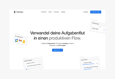 Tidy Task Hero Concept | Task Management branding design saas ui ux webdesign