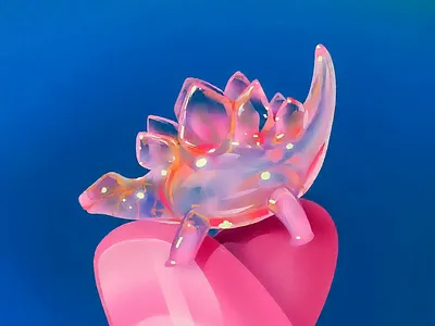 Glass Dino animation graphic design logo