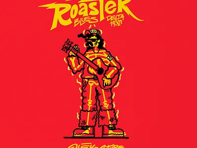 ILLUSTRATION ROASTER BLUES/ BRAND THE KING OF TYPE branding creative design graphic design illustratiom illustration illustration art director design logo