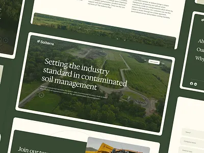Solterra bold branding desktop earth environment fields green modern nature photographic screens serif soil soil management solterra ui ux web design website