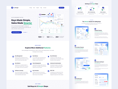 Key Manager Plugin - Landing Page clean dashboard design design inspiration ecommerce figma illustration key manager landing page minimal modern plugin product design saas ui ui design ux web design woocommerce wordpress