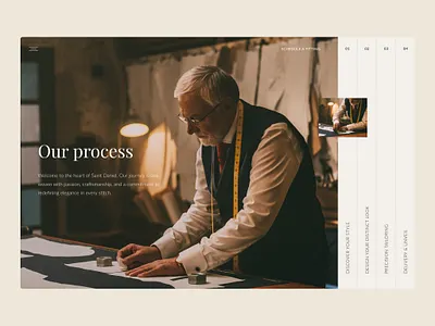 Custom Suit Website Design beige beige tones calm aesthetic classic palette craftsmanship custom suits fashion gold gold accents luxury fashion menswear navy blue premium premiumlook process responsive layout soft suit suits web