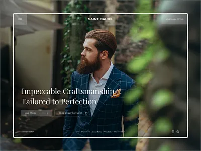 Custom Suit Website Design bold imagery custom custom suits fabric close ups full screen image hero section high end fashion luxury web design premium premium feel suit suits tailored elegance tailored suits tailoring