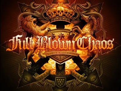 Full Blown Chaos Album Art album band merch chaos coat of arms crest crown digital painting hardcore heavy metal illustration illustrations logo design merchandise metal nyhc vector art