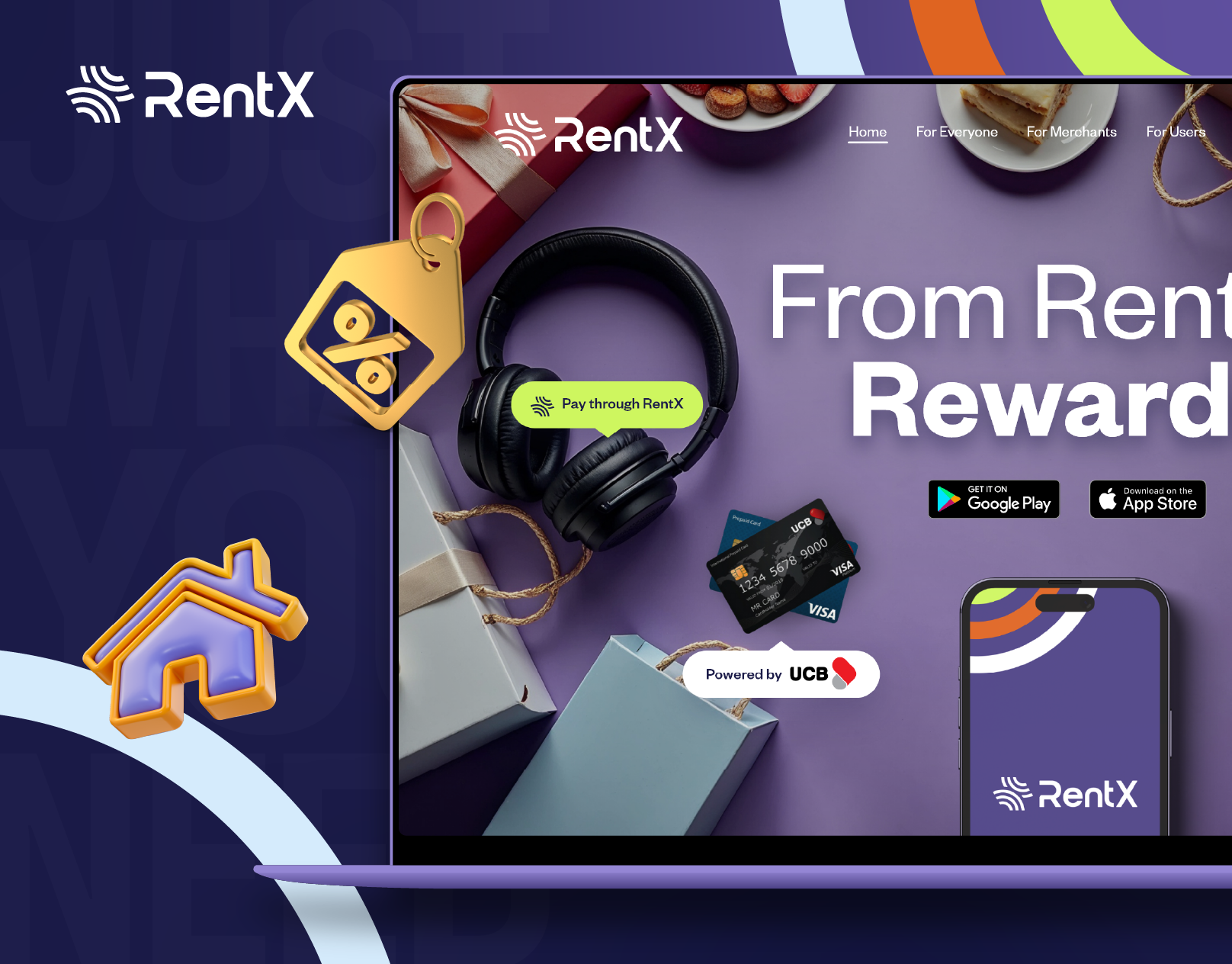 RentX Fintech Platform — Brand Identity, UI/UX, Web & App user interface