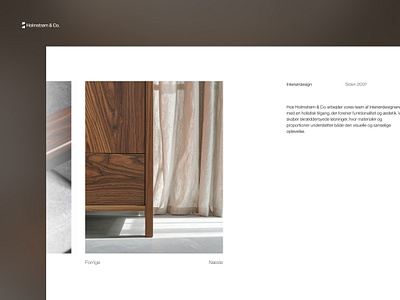Holmstrøm & Co. - Architect Web Design architect portfolio architecture architecture website branding figma interior design website logo minimal design minimalism negative space neutral colors nordic aesthetic portfolio website scandinavian design timeless design ui web design