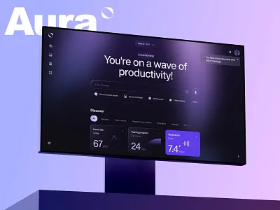 AURA — your personal AI assistant activity admin panel ai app assistant dashboard healthy management minimal mobile app productivity sport tracking voice voice ai