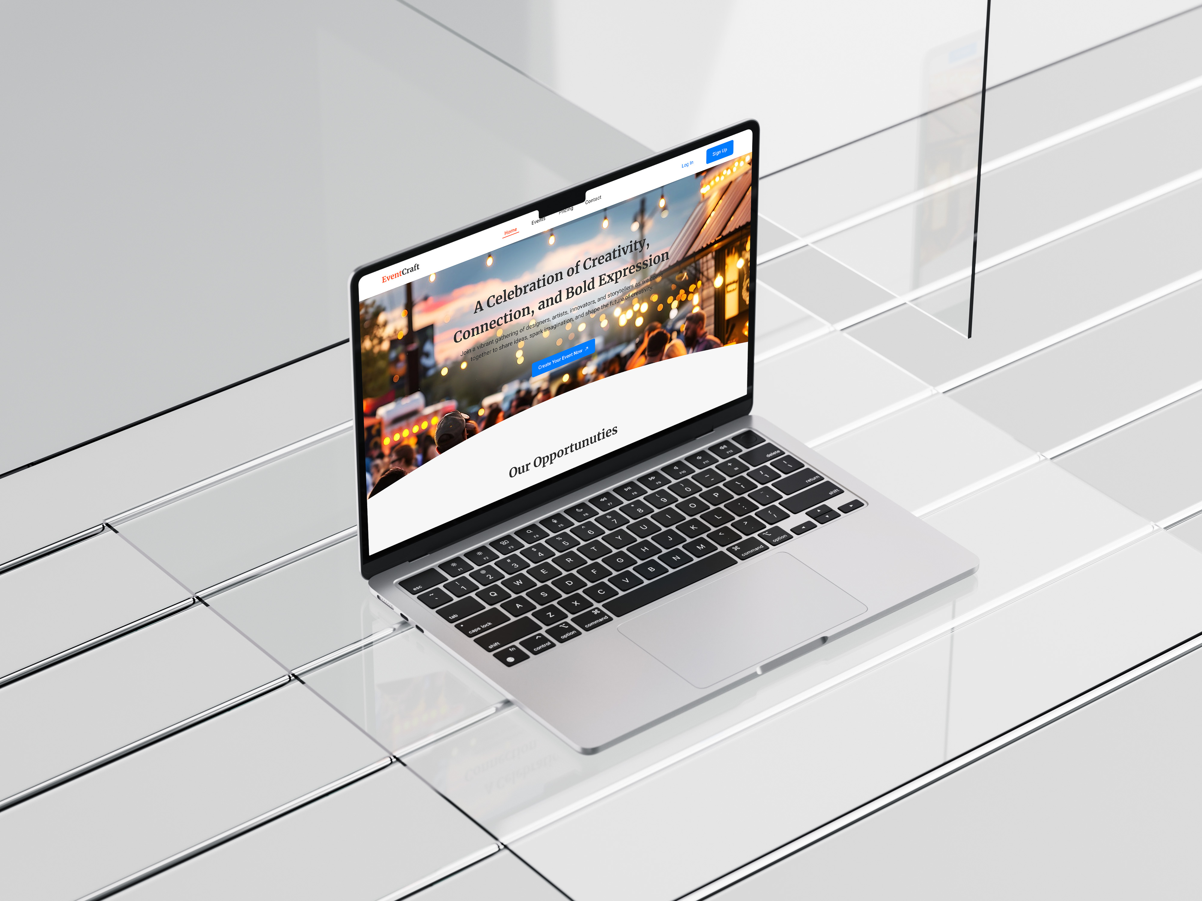 Landing page for EventCraft - Event Organizing Company design concept landing page minimal design onepagedesign responsive design ui design web design