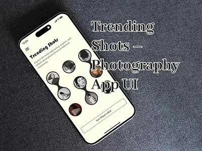 Trending Shots – Photography App UI dailyui mobile mobile app photogrraphy trending ui069 user user experience user interface uxui