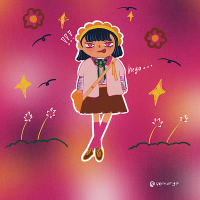 Floral Vibe Character Illustration art design illustrasi illustrastion illustration mixandmatch ootd ouftif vector