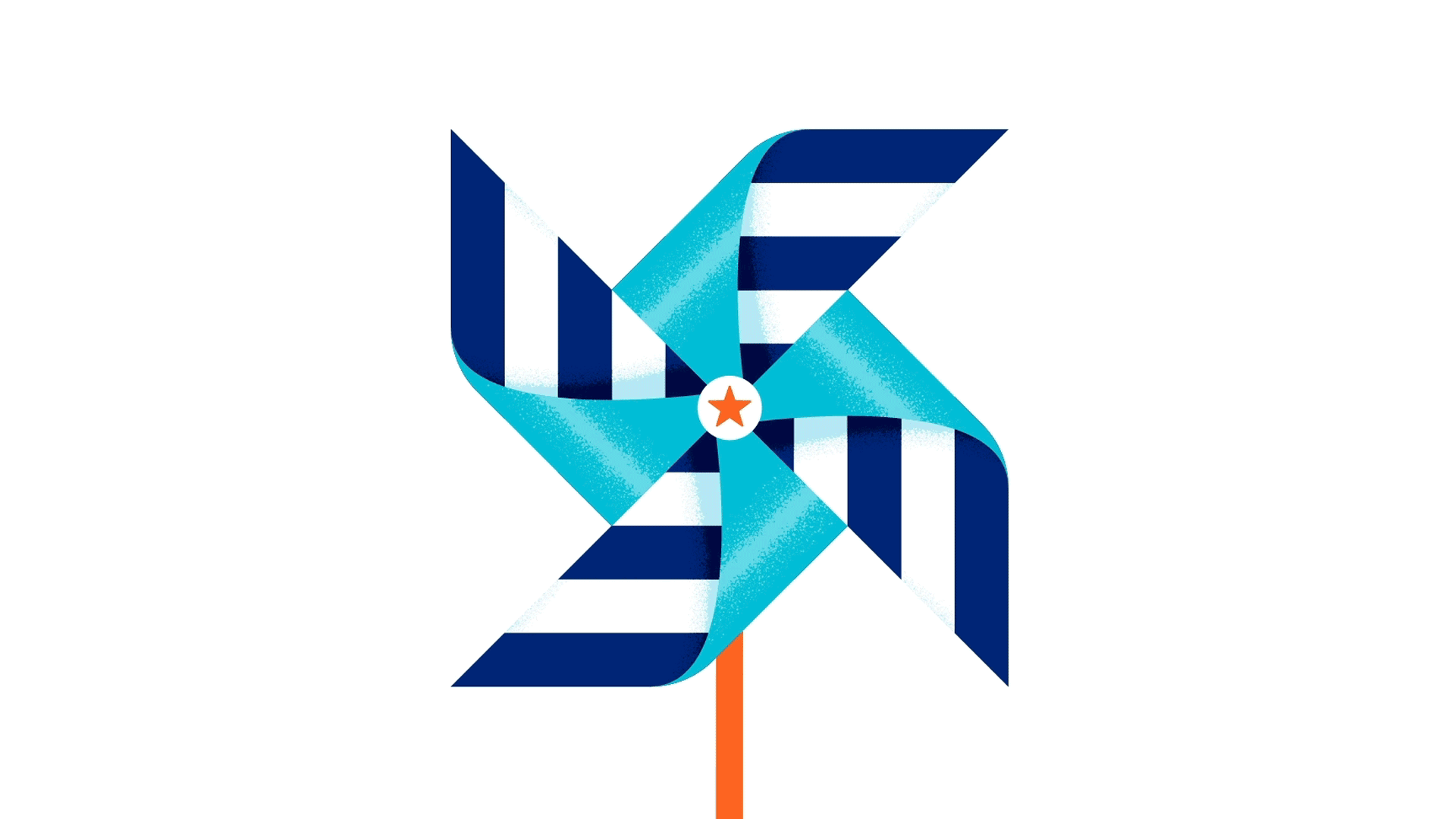 Pinwheel care flat health healthcare illustration illustrator minimal motion pinwheel playful spin spinning stripes uhc united unitedhealthcare vector whimsical wind