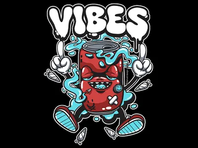 VIBES - #artforsale art artwork cartoon clothing design illustration merch