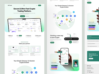 Crypto Investments - Landing Page crypto trading cryptocurrency cryptoexchange finance website homepage interface saas tokenization wallet landing page web3 landing page web3 website website ui