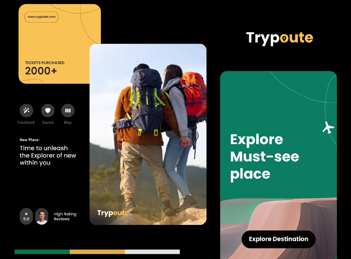 Trypoute App Branding avadesignmedia brandidentitydesign creativestudio dailydesign designinspo dribbbleshowcase ecombranding ecommercedesign graphicdesign highendbranding luxurybranding luxurydesign minimalbranding modernbranding motiongraphics startupbranding uiuxdesign userexperience webdesigntrends